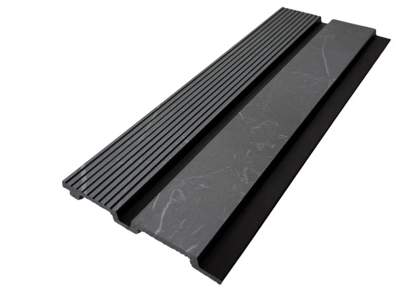 Modern dekorativ PS väggpanel med 3D räfflad textur